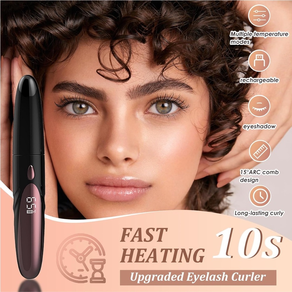 Heated Eyelash Curler - Black and Pink